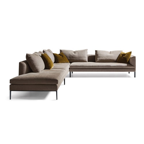 Elevate your living space with this spacious off-white L-shaped sectional.