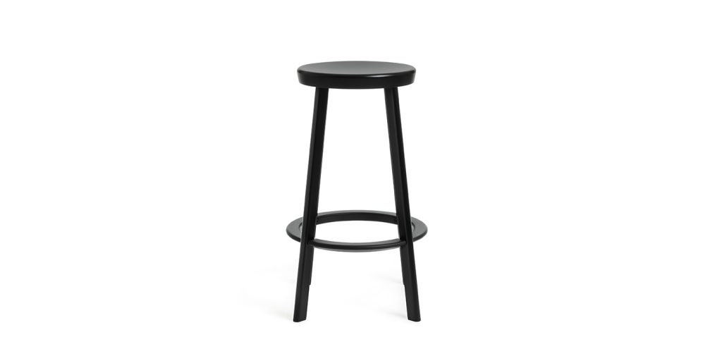 stool made of aluminum throughout its structure in a black tone