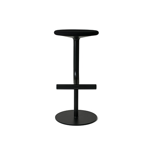 swivel and adjustable bar stool made of painted steel in a polyester powder tone