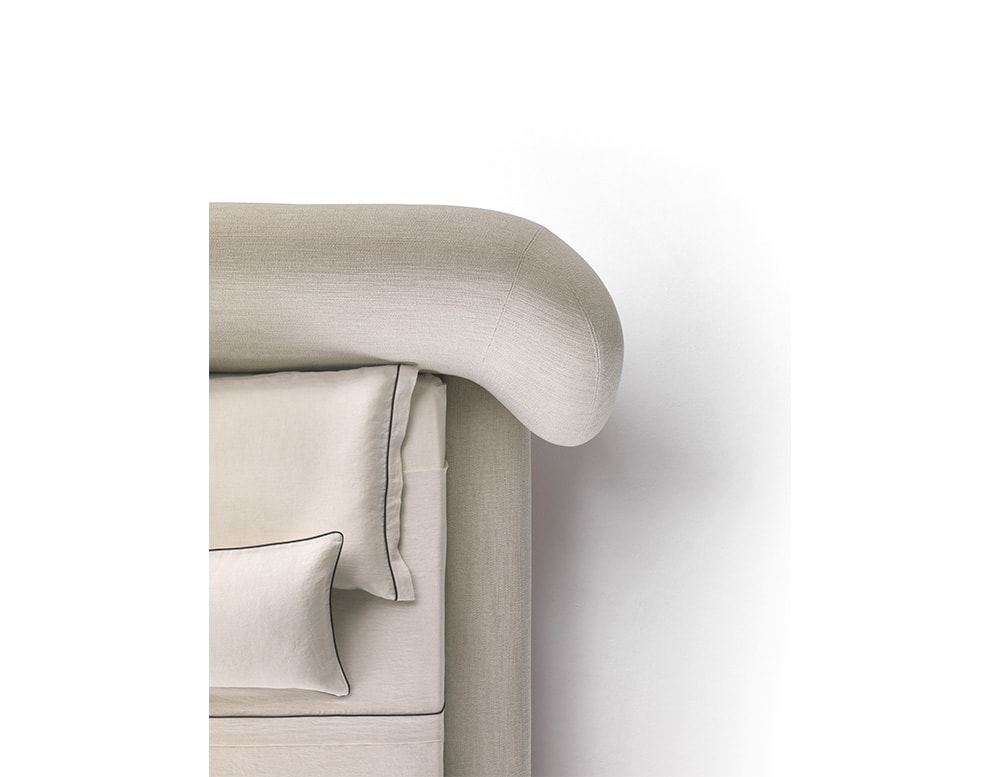 bed made of polyurethane foam wood and leather with adjustable headboard in light tones