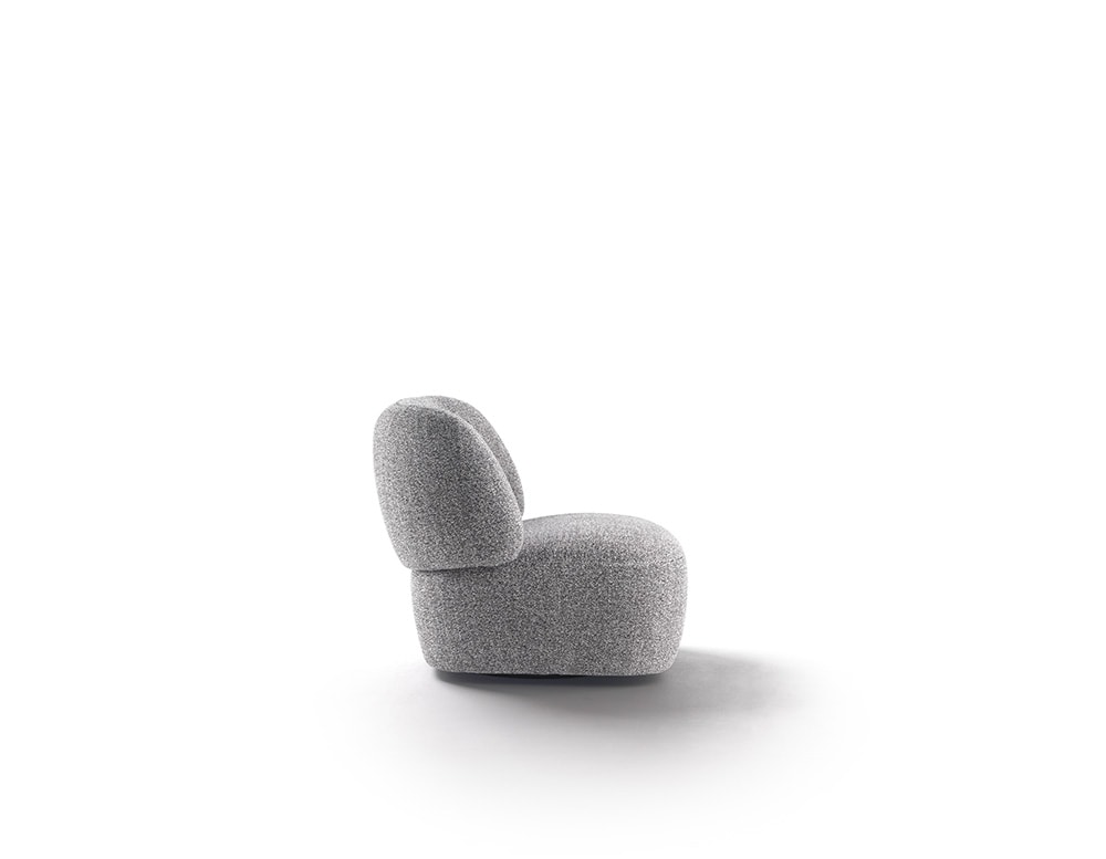 Armchair with swivel base made of metal and polyurethane foam in a dark gray tone