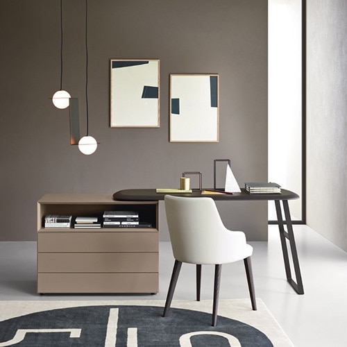 Contemporary desk with versatile styling.