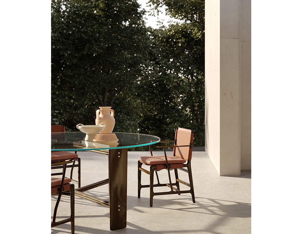 removable table with a light transparent glass top.