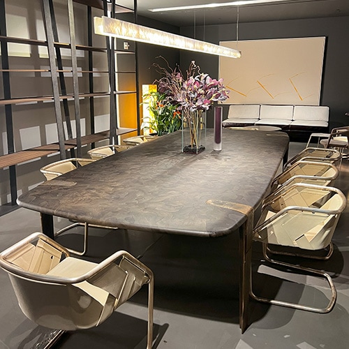 A table with a reinterpretation of an artisanal process