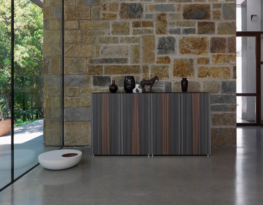 multicolored table made of metal and wood in a room.